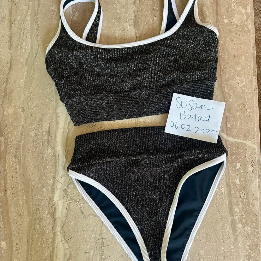LainSnow Black and White Bikini Set